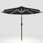 3m Solar Led Patio Umbrella, Outdoor Parasol With 16 Led Tubes, Crank Lift & Push Button Tilt Without Base | One Size | Dark Grey