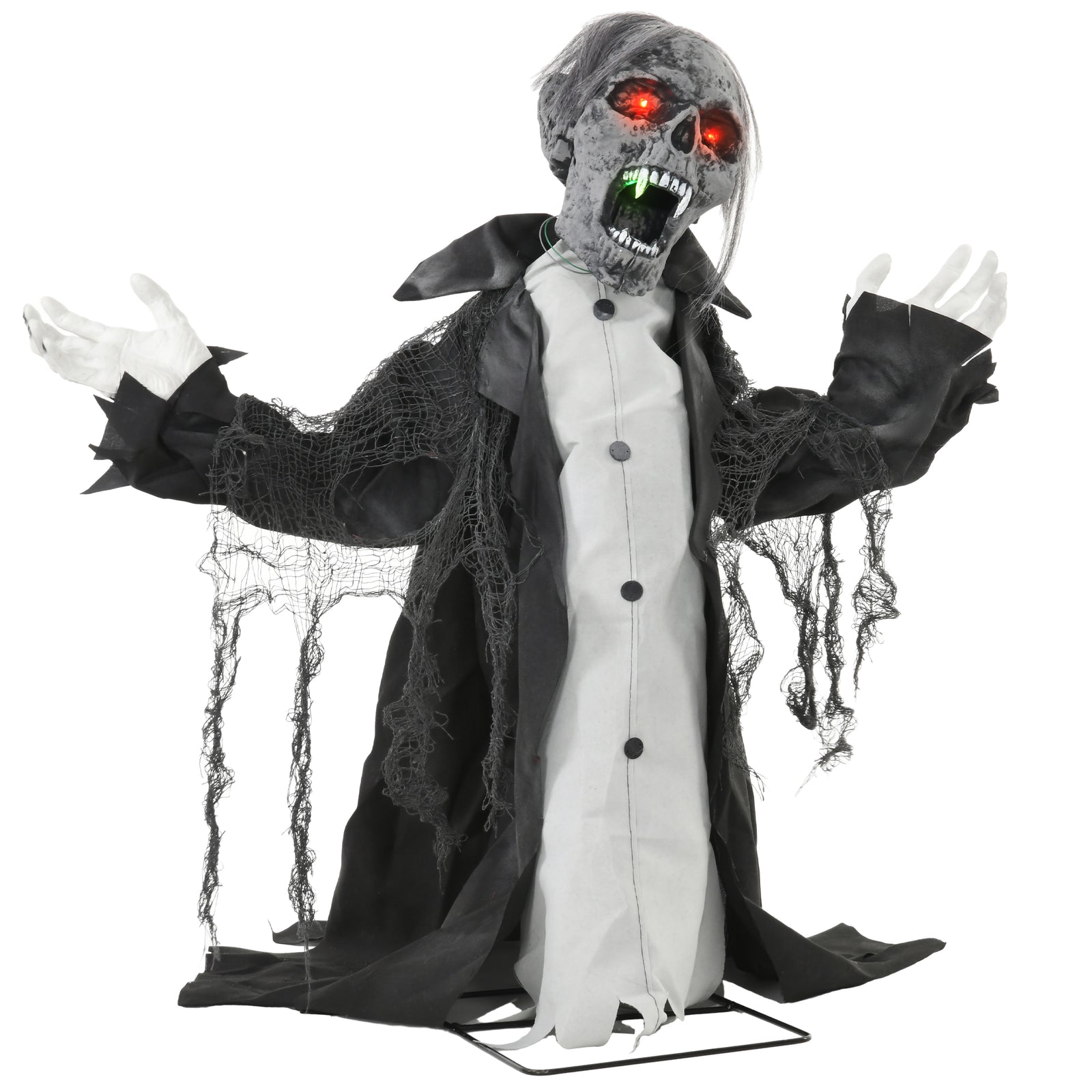 Voice Activated Halloween Animatronics Skeleton, Battery Operated