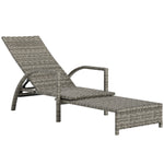 Pe Rattan Adjustable Lounger | Gray