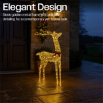 Xmas Haus 107cm Gold Rattan Led Christmas Holiday Festive Deer