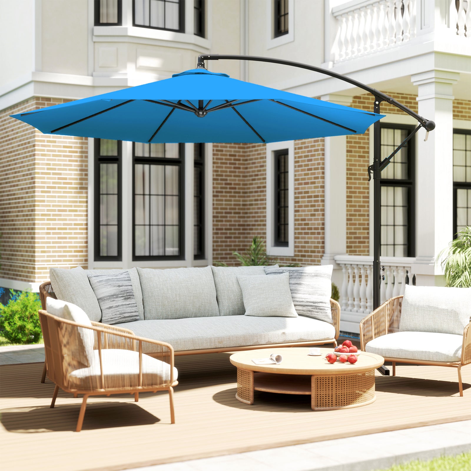 3(m) Banana Parasol Cantilever Umbrella Garden | Blue
