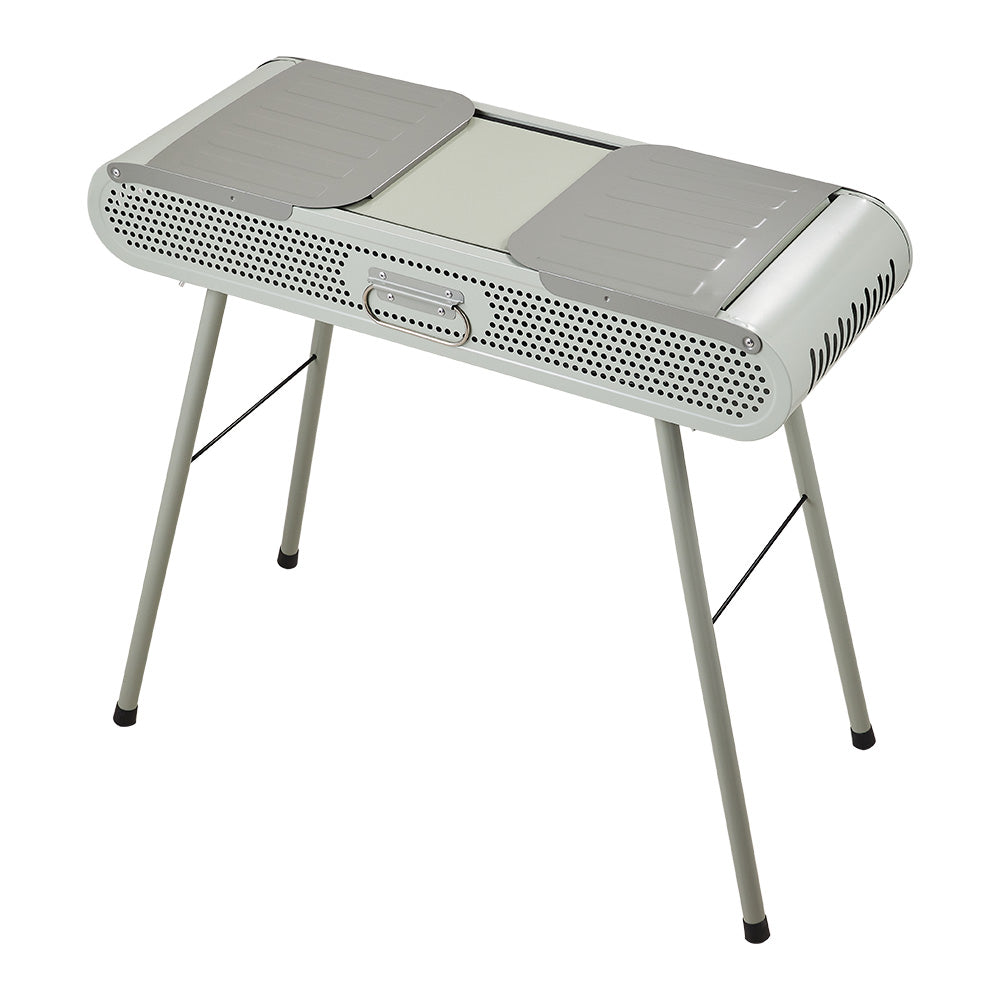 Outdoor Charcoal Bbq Grill With Side Tables & Storage Shelf – 2-in-1 Grill & Barbecue Stove For Camping, Patio, Beach, And Parties