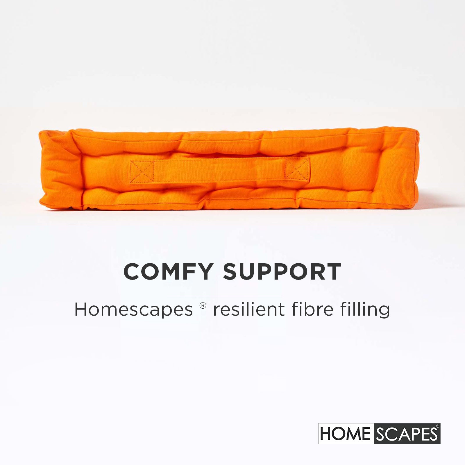 Cotton Plain Floor Cushion | 40cm x 40cm | Orange