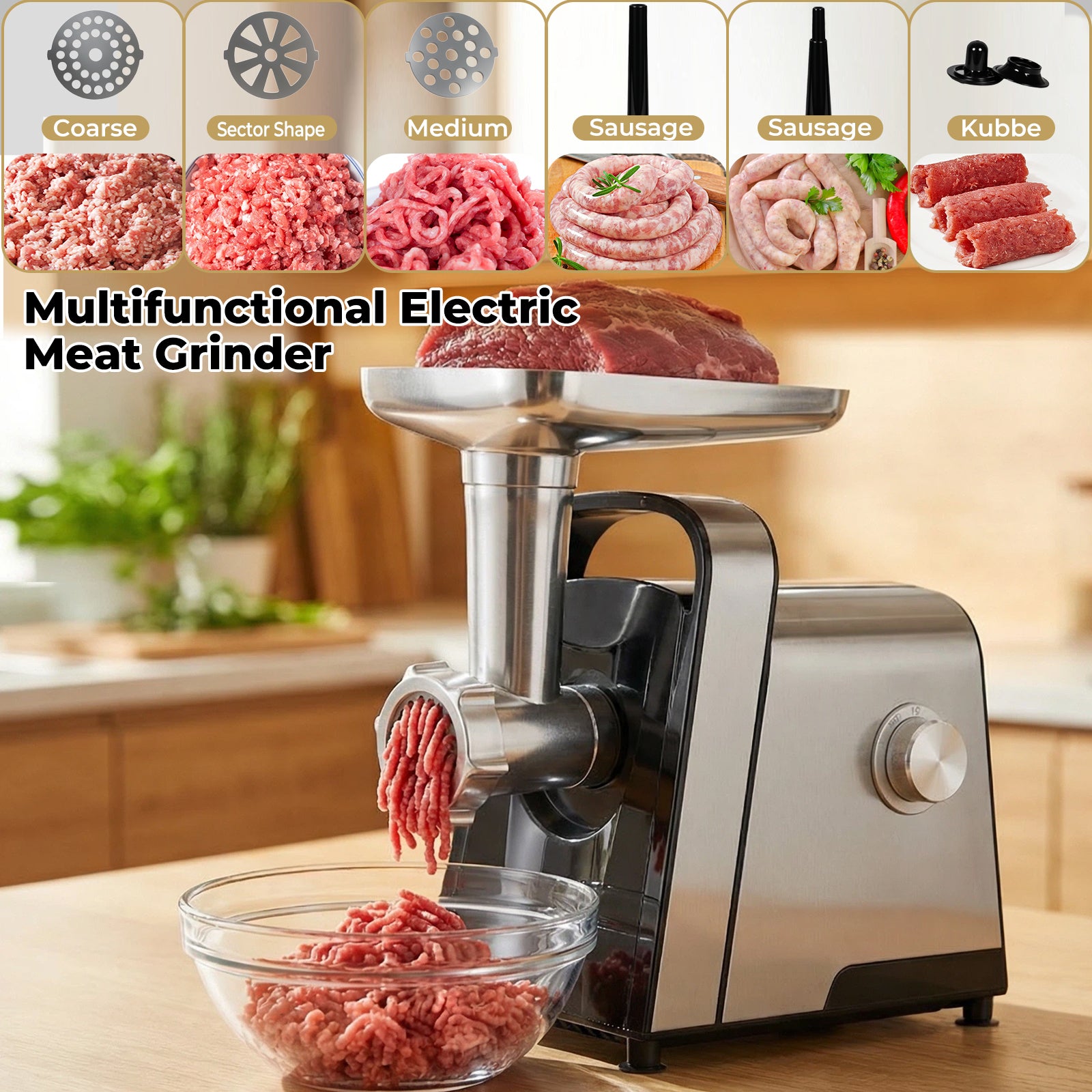 Spector 3-in-1 Electric Meat Grinder Mincer 2800w  Sausage Filler Kibbe Maker