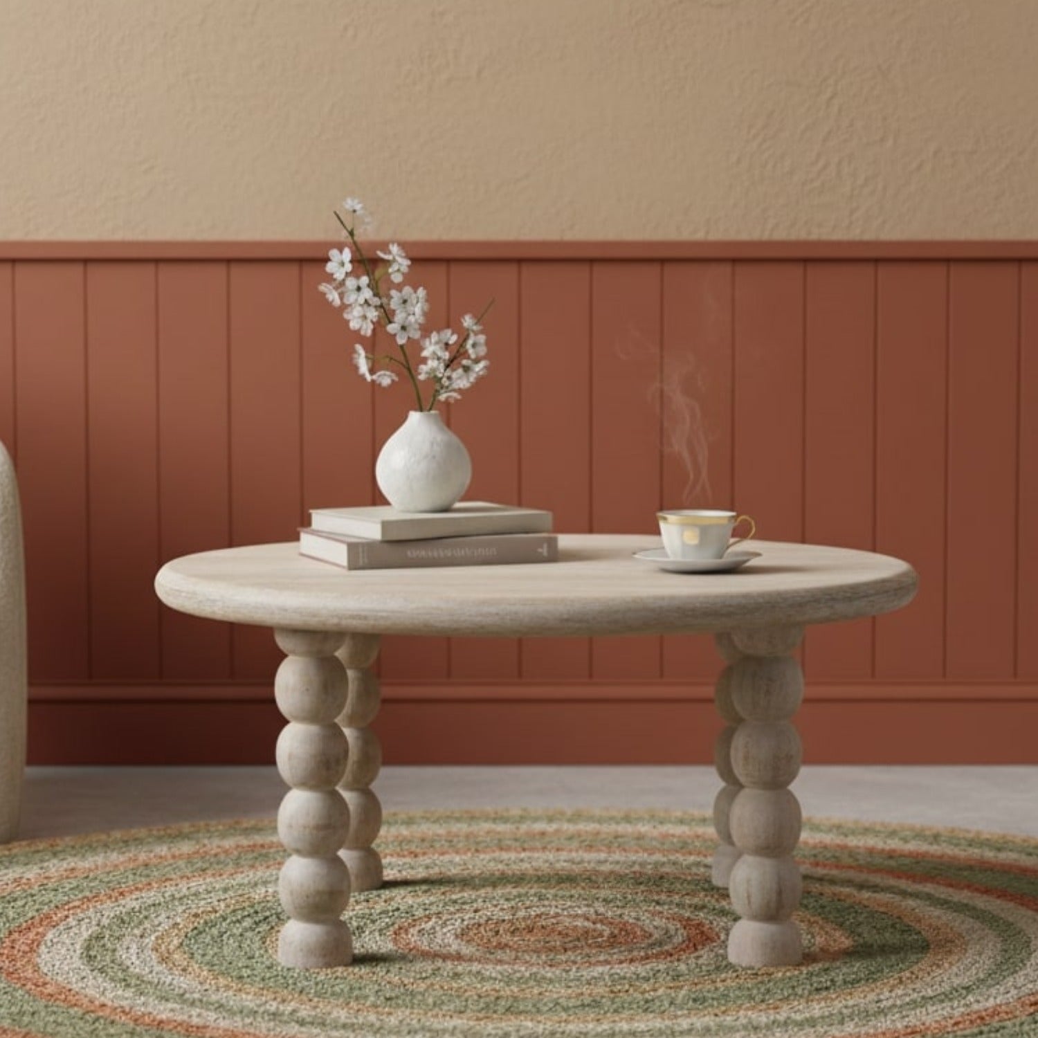 Spindle Salted Oak Coffee Table, Grey, Salted Oak Finish