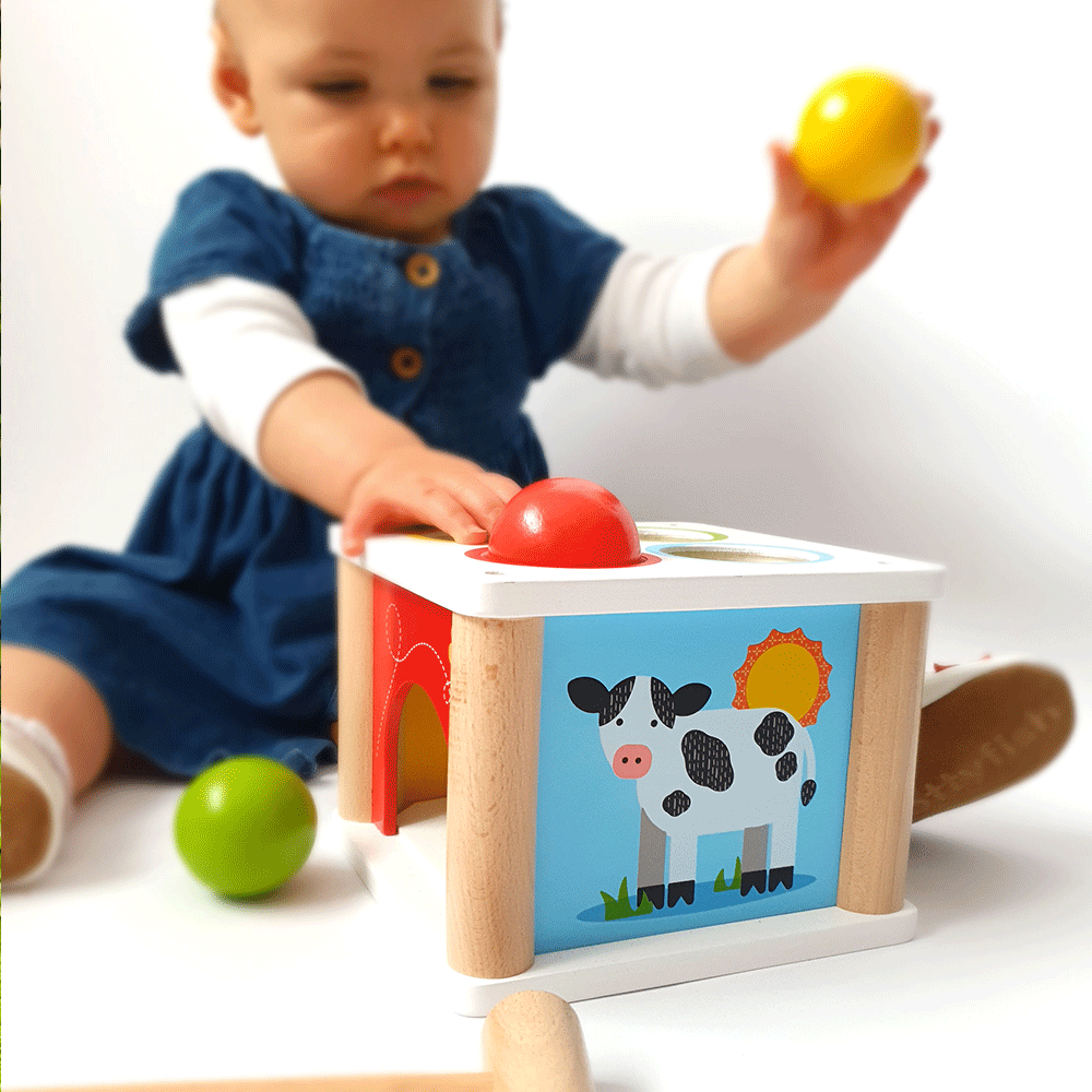 Wooden Tap Tap Ball Hammer Toy