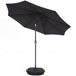 2.7 M Garden Parasol Umbrella With Cross Base, Sandbag | Black