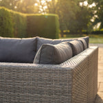 Oliena 12 Seat Modular Rattan Large U-shape Garden Furniture | Grey