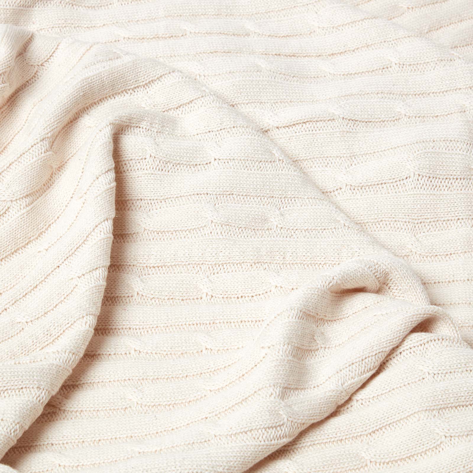 Combed Cotton Cable Knit Throw | 130cm x 170cm | Natural