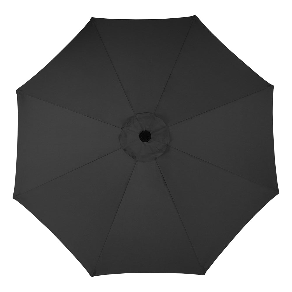 3m Garden Parasol Adjustable Tilting Parasol With Crank Handle For Outdoor Garden Patio Camping Without Base | One Size | Black