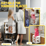 AIYAPLAY Toddler Step Stool, 4 In 1 Foldable Toddler Step, Grey