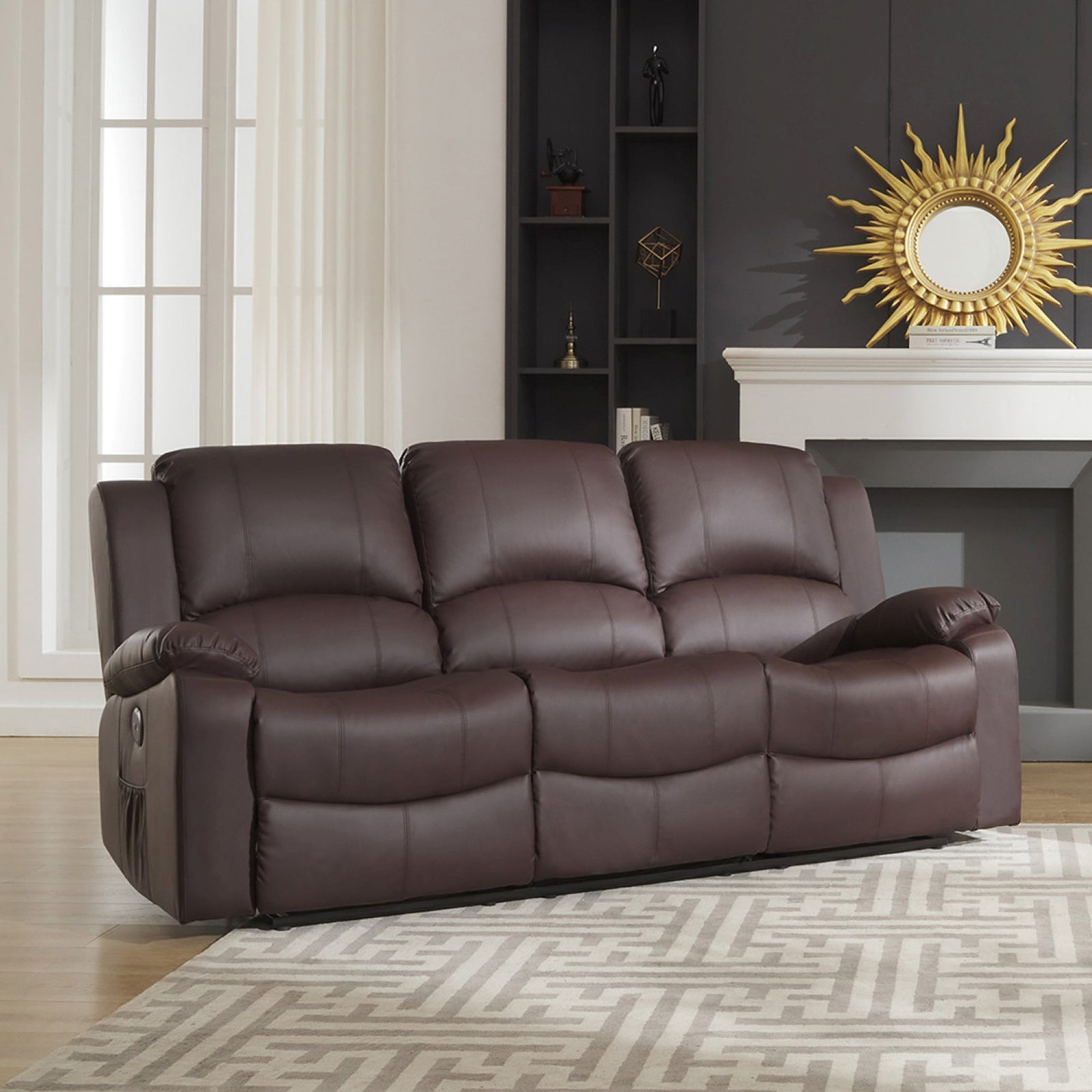 Glendale 3 Seat Electric Reclining Sofa | 3 | Brown