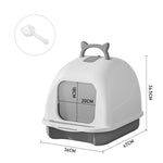 Durable Pp Cat Litter Box With Handle And Scoop Portable | White