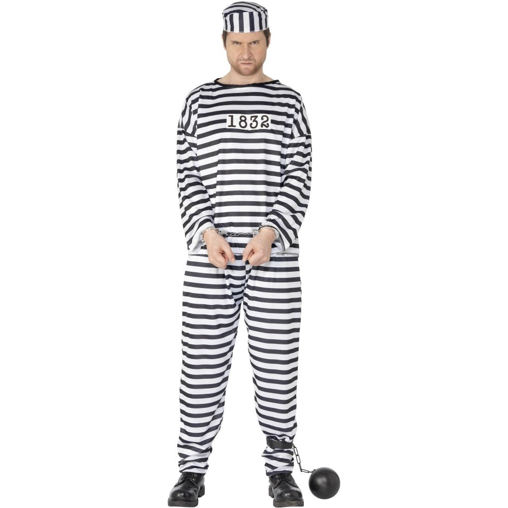Convict Costume, Black & White | Large