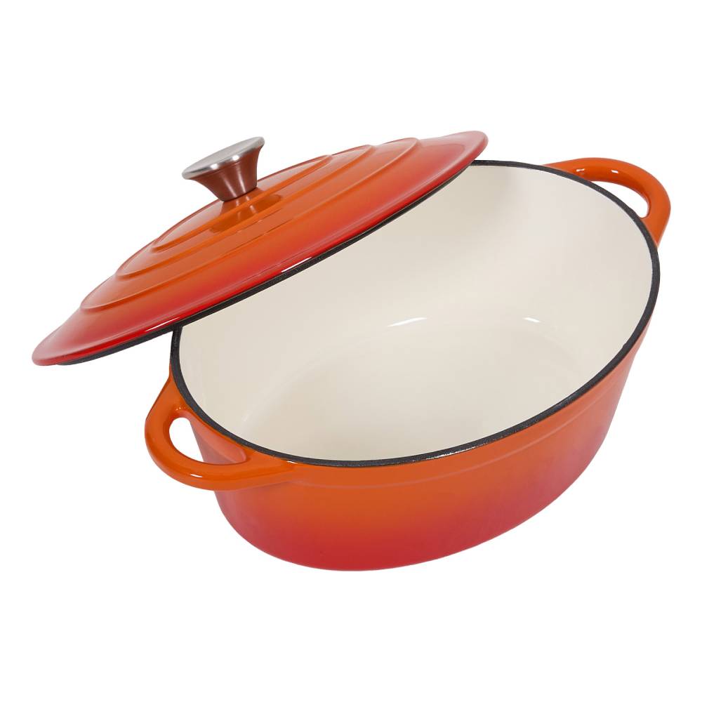 4.6l Enamelled Cast Iron Dutch Oven Pot For Bread Baking | Orange