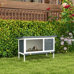 Wooden Rabbit Hutch Bunny Cage Openable Roof For Outdoor 90 X 45 X 65 Cm