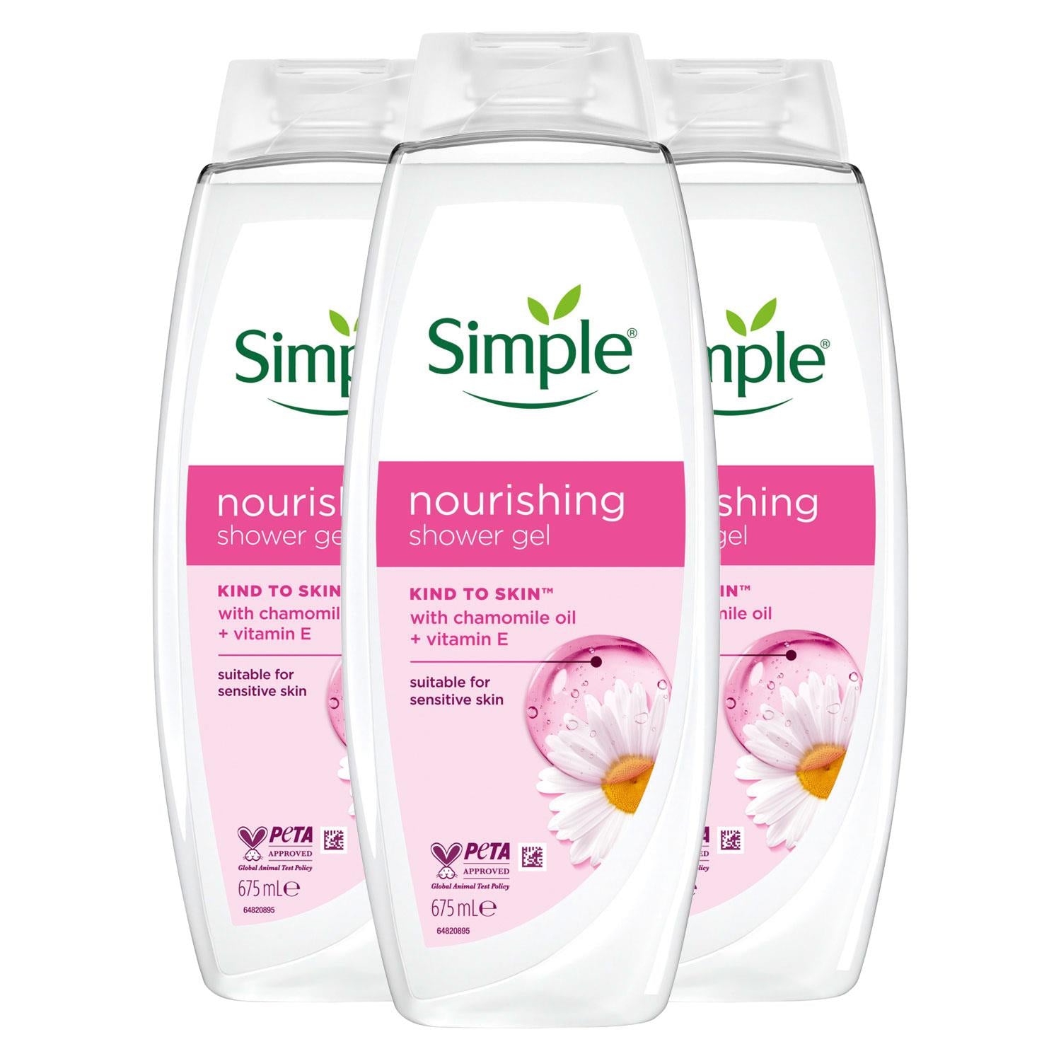 Kind To Skin Nourishing Shower Gel Natural Geranium Oil 675ml, 3pk | Set-of-3