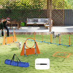 6 Pieces Dog Agility Equipment, Obstacle Training Course Kit, Orange