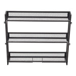 3-tier Wall-mounted Metal Wine Rack With Stemware Holders & Led Strip