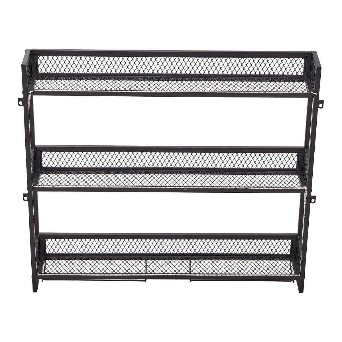 3-tier Wall-mounted Metal Wine Rack With Stemware Holders & Led Strip