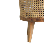 Solid Mango Wood Cream Boucle Larissa Footstool