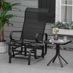Outdoor Gliding Rocking Chair With Metal Frame For Patio | Black