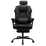 Ergonomic Office Chair Suede Fabric Wide Seat 155° Recline Footrest | Black