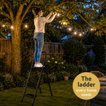 4 Step Ladder Heavy-duty Steel Folding Step Stool 150kg Capacity | Black