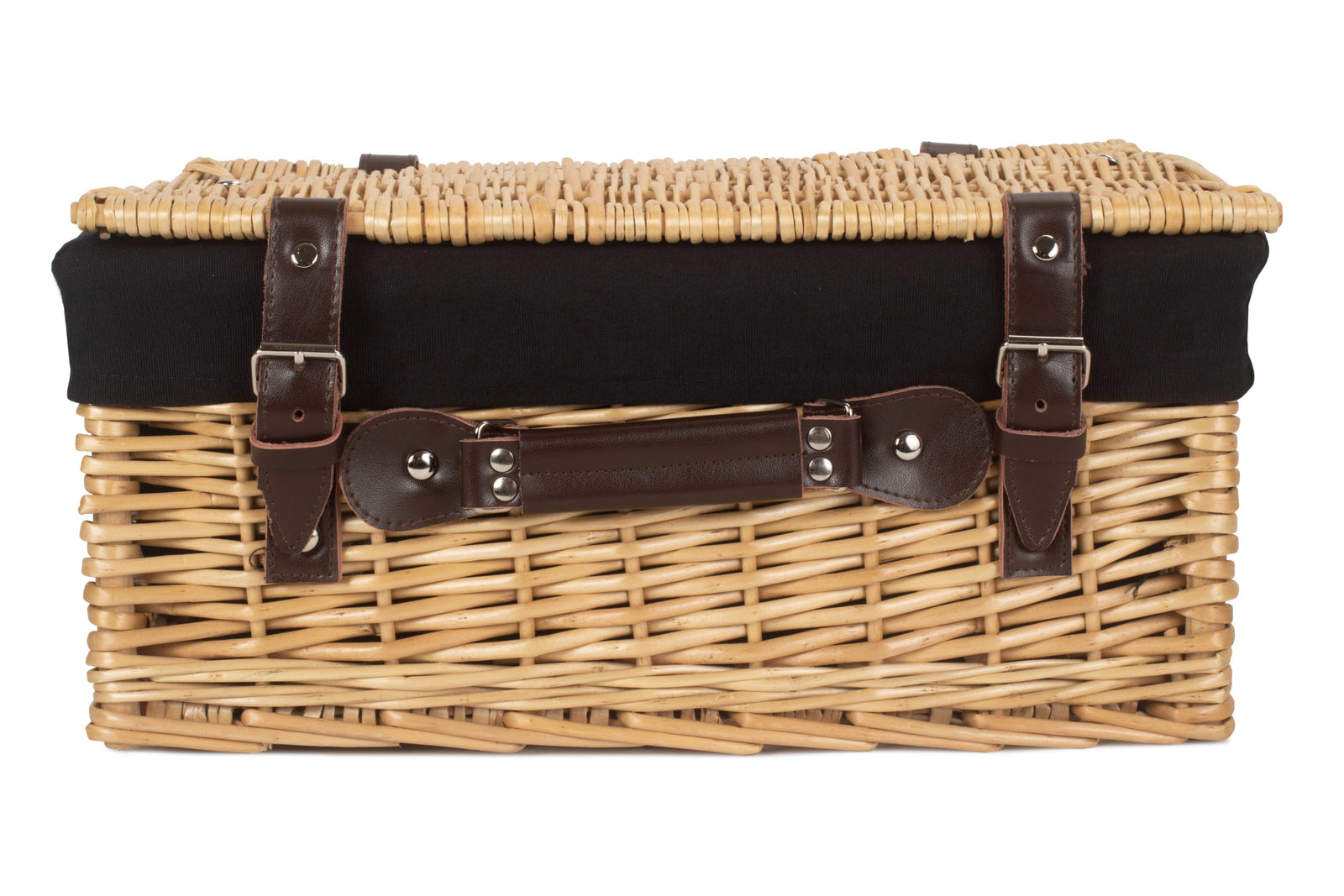 Wicker Buff 40cm Picnic Basket | Black