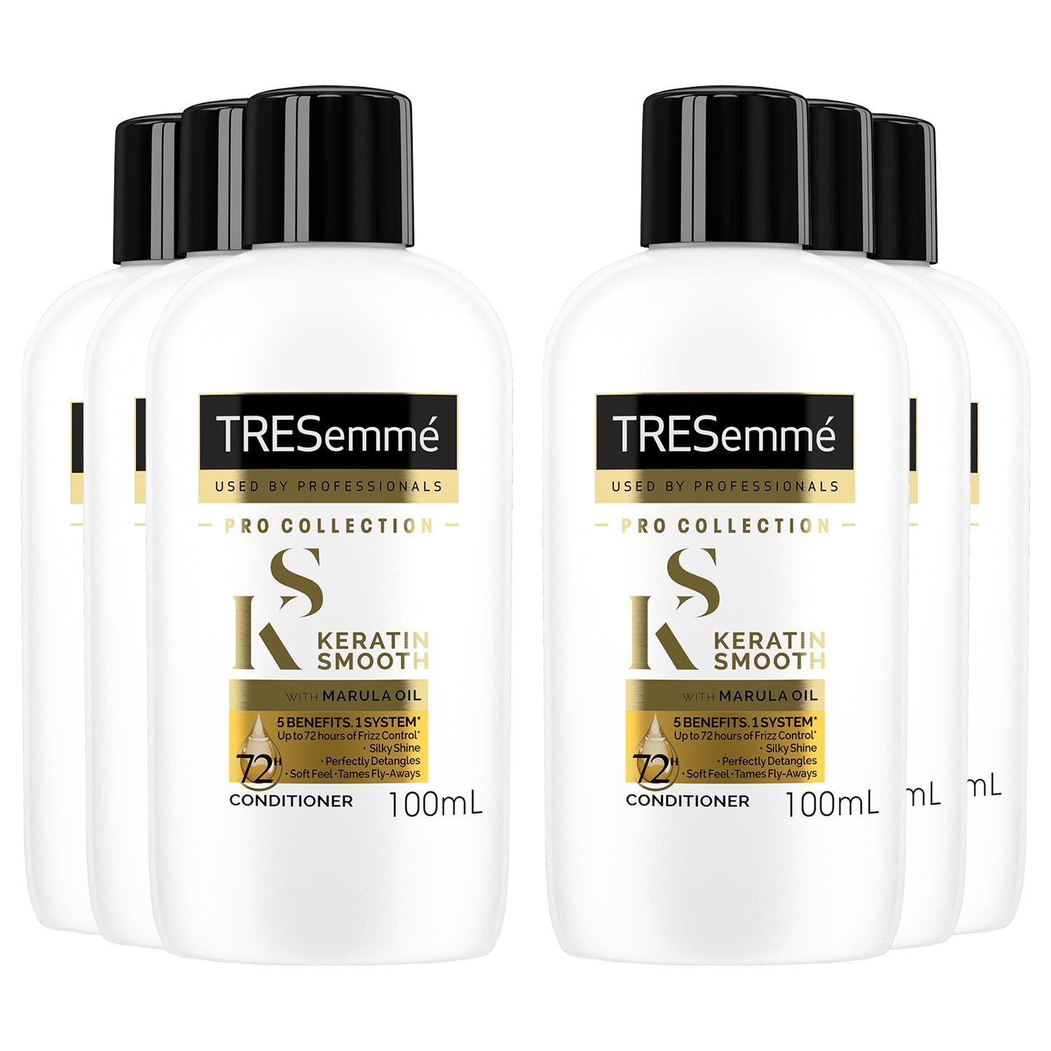 Keratin Smooth Conditioner With Marula Oil For Frizzy Hair 100ml, 6 Pk