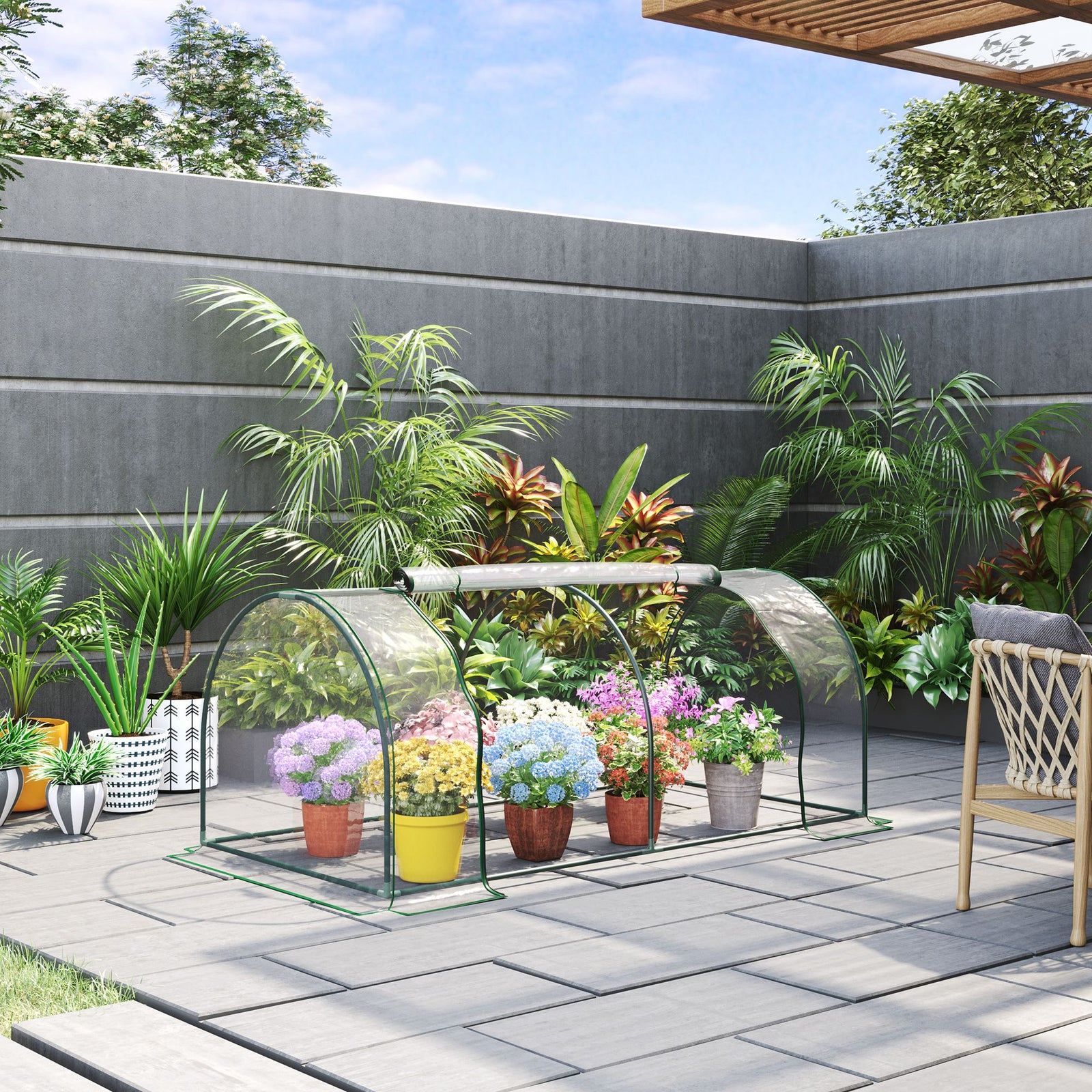 Green Tunnel Greenhouse 200x100x80cm | Silver
