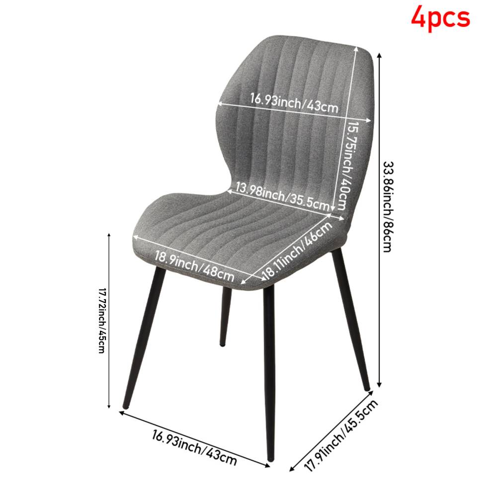 Set Of 4 Chic Dining Chairs | Grey
