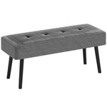 End Of Bed Bench With Thick Padding, Steel Legs For Entryway | One Size