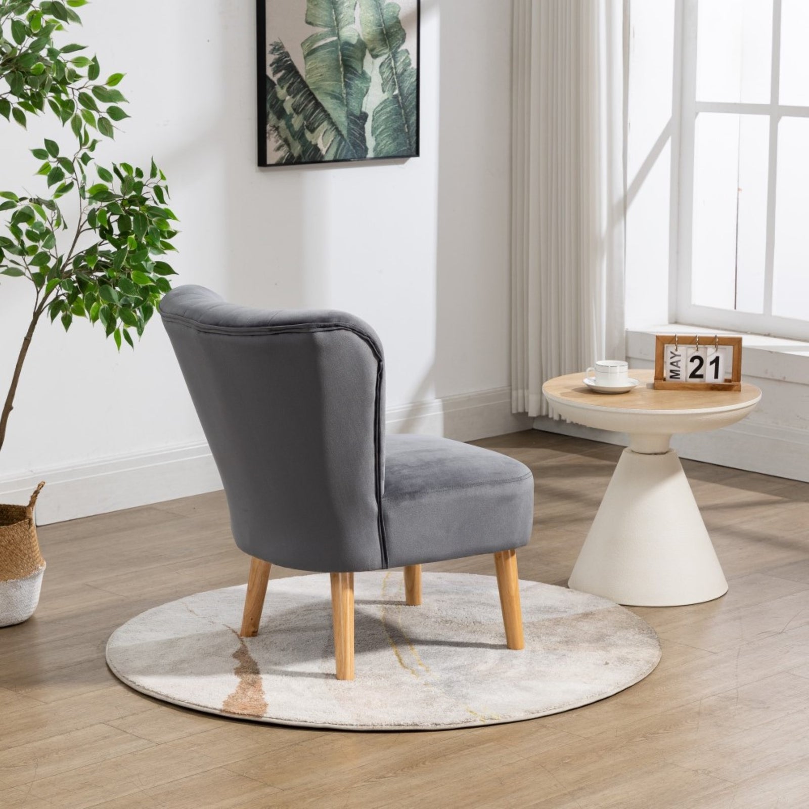 Arezza Velvet Accent Chair | Grey