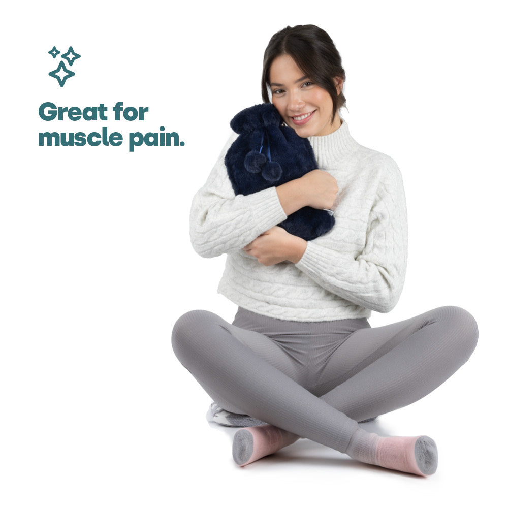 Plush Hot Water Bottle | Navy Blue