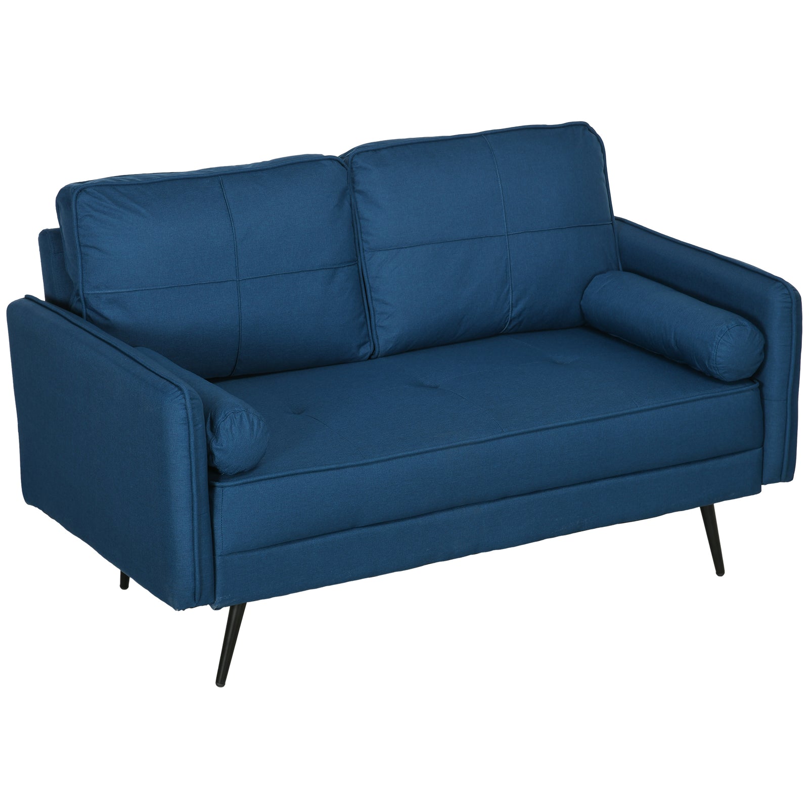 2 Seater Sofa Modern Fabric Couch Back Cushions And Pillows