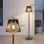 Outsunny Outdoor Solar Floor Lamp, Rechargeable Floor Lamp, Black