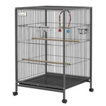 Bird Cage With Rolling Stand For Small Birds - Grey