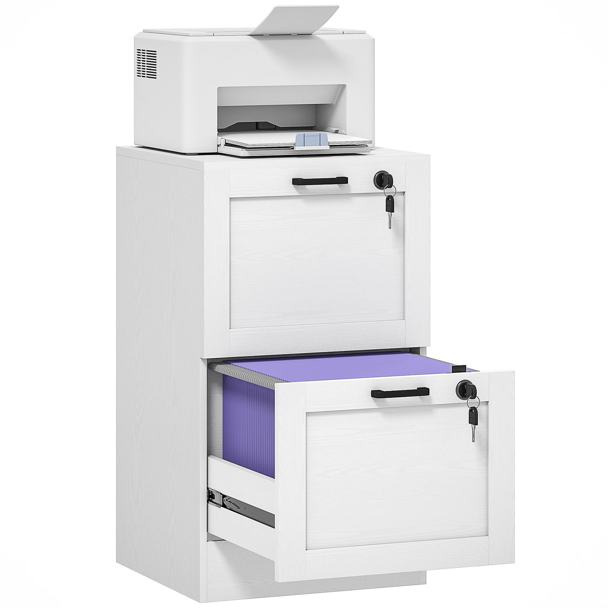 HOMCOM 2-drawer File Cabinet, Lockable Filing Cabinet For A4 Letter
