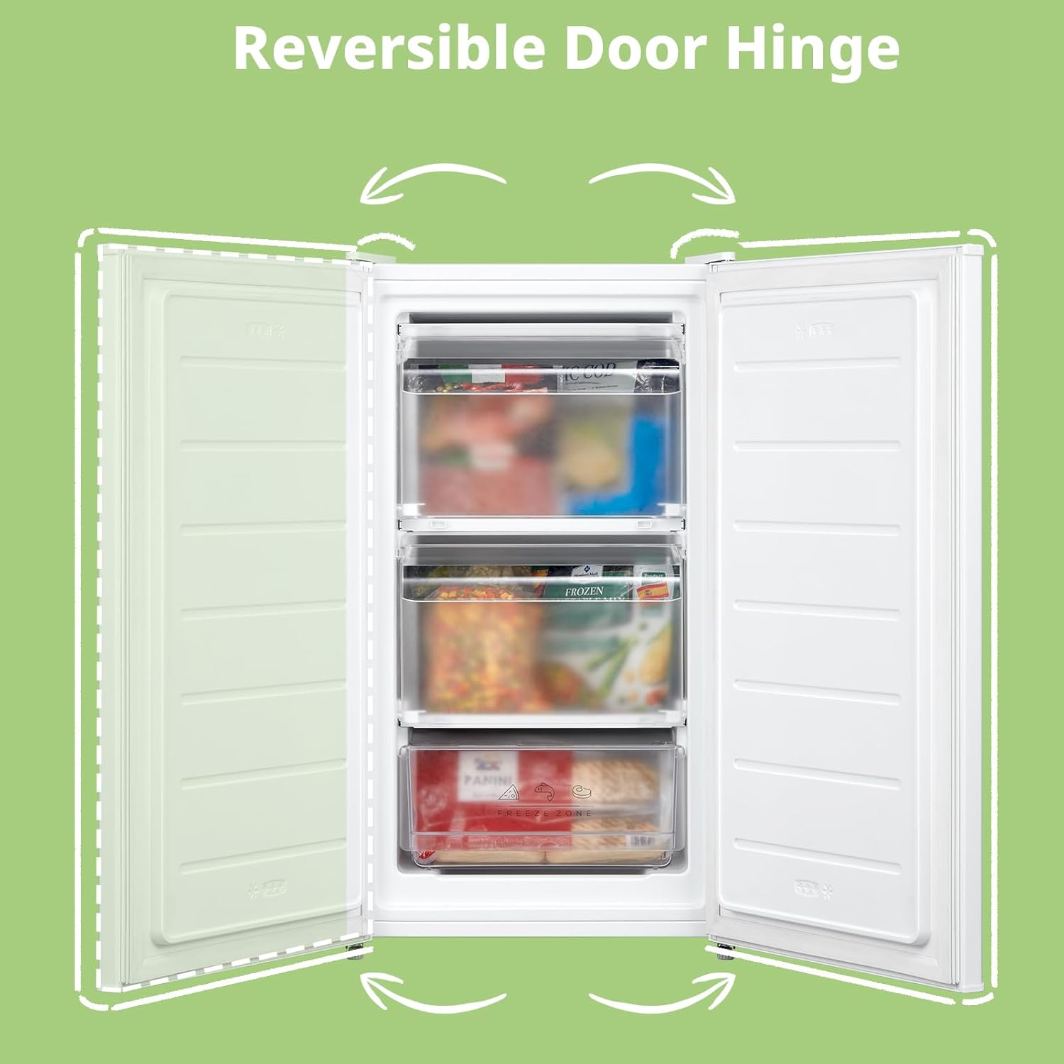 60l Freestanding Under Counter Upright Freezer Adjustable Thermostat