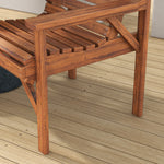Wooden Garden Love Seat With Coffee Table Partner Bench | Tan