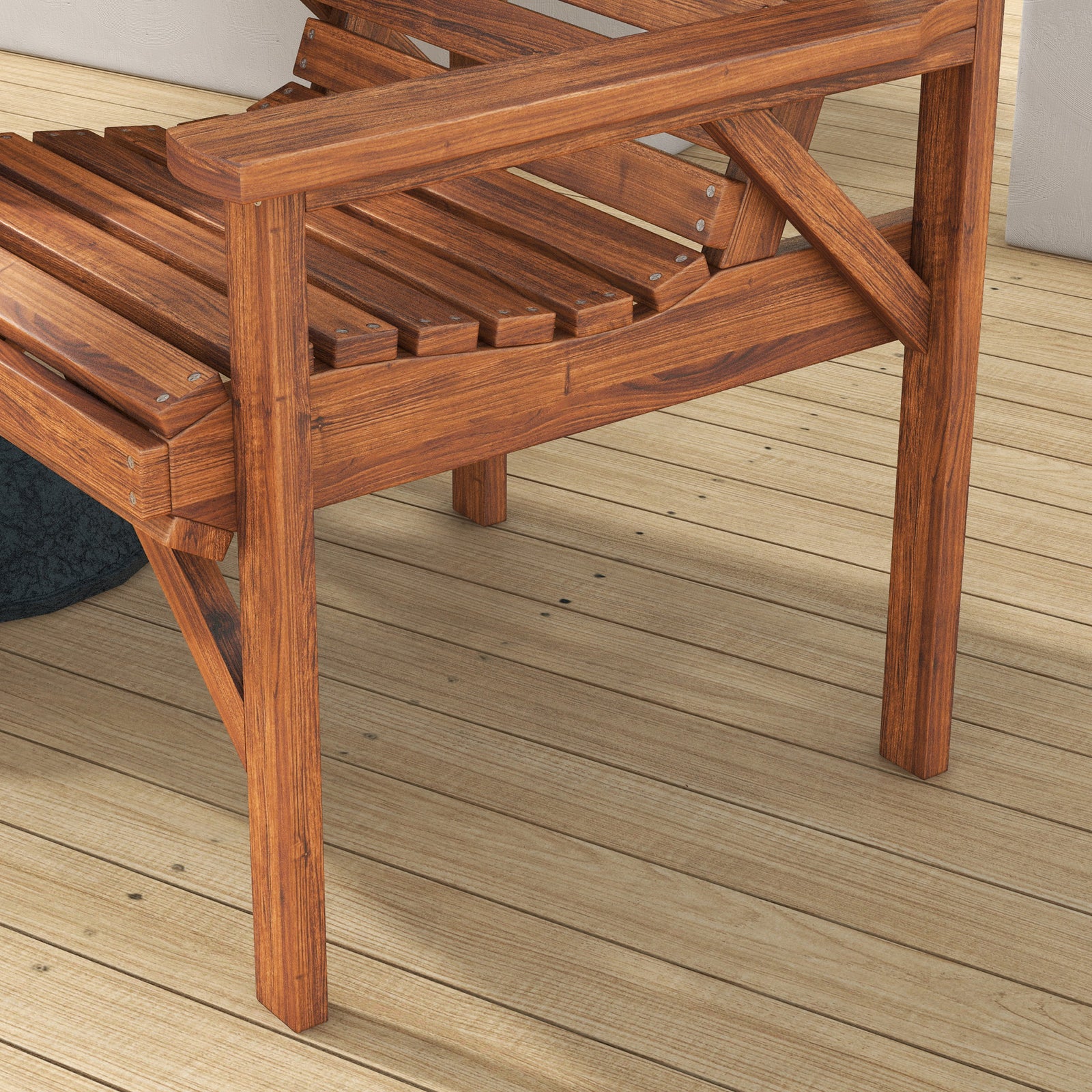Wooden Garden Love Seat With Coffee Table Partner Bench | Tan