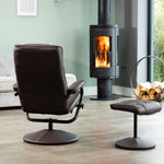 Gibson Swivel Recliner And Footstool | Brown