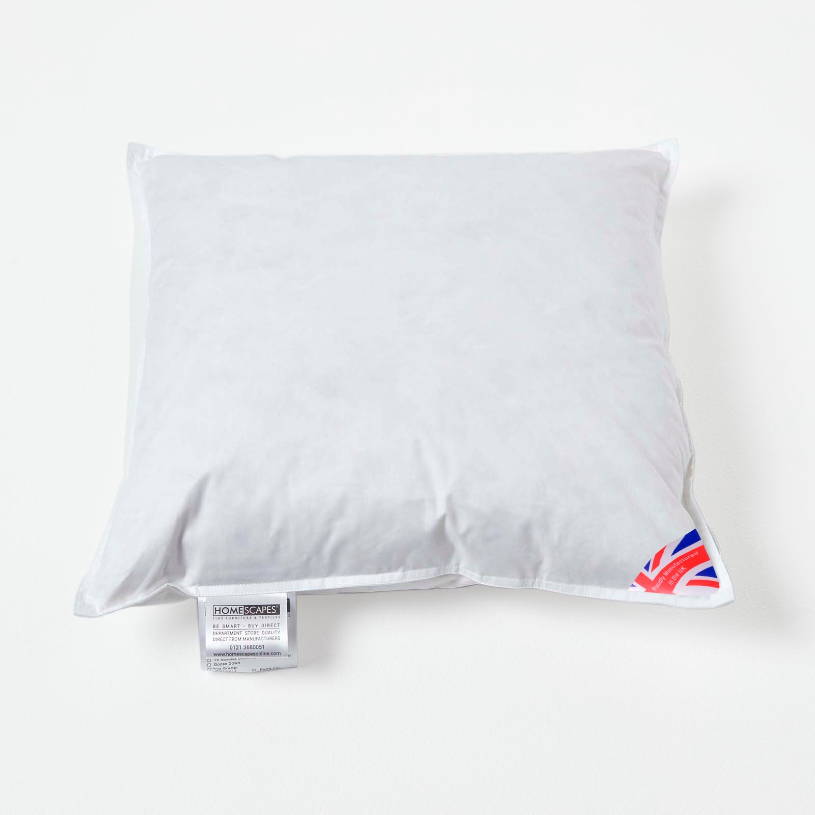 Duck Down Cushion Pad | 40cm x 40cm | White