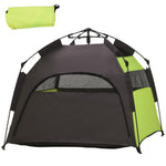 Pawhut Foldable Dog Cat Tent With Waterproof Oxford Cloth, Carry Bag | Green