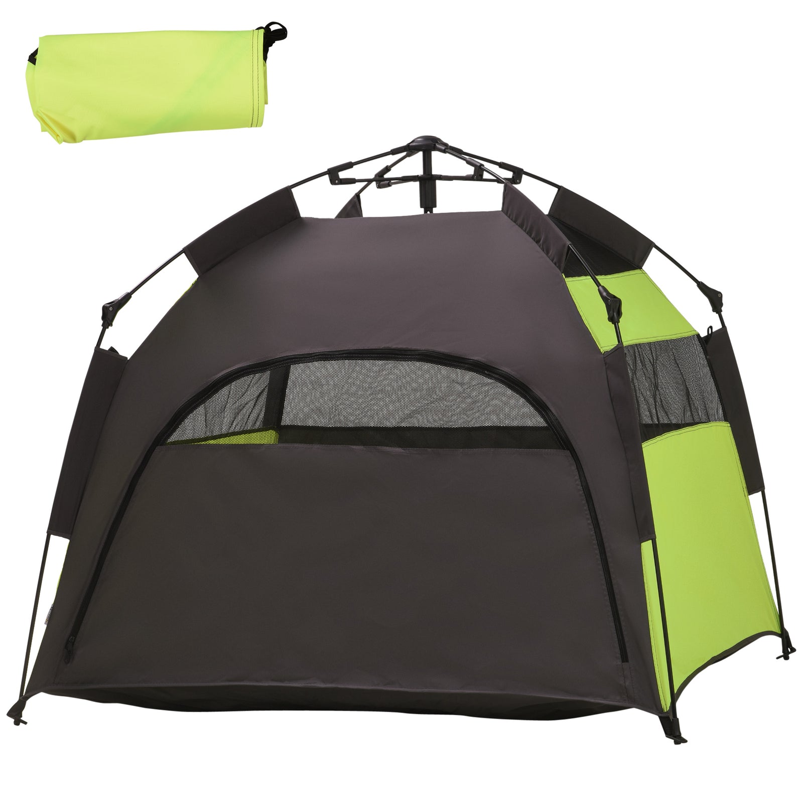 Pawhut Foldable Dog Cat Tent With Waterproof Oxford Cloth, Carry Bag | Green