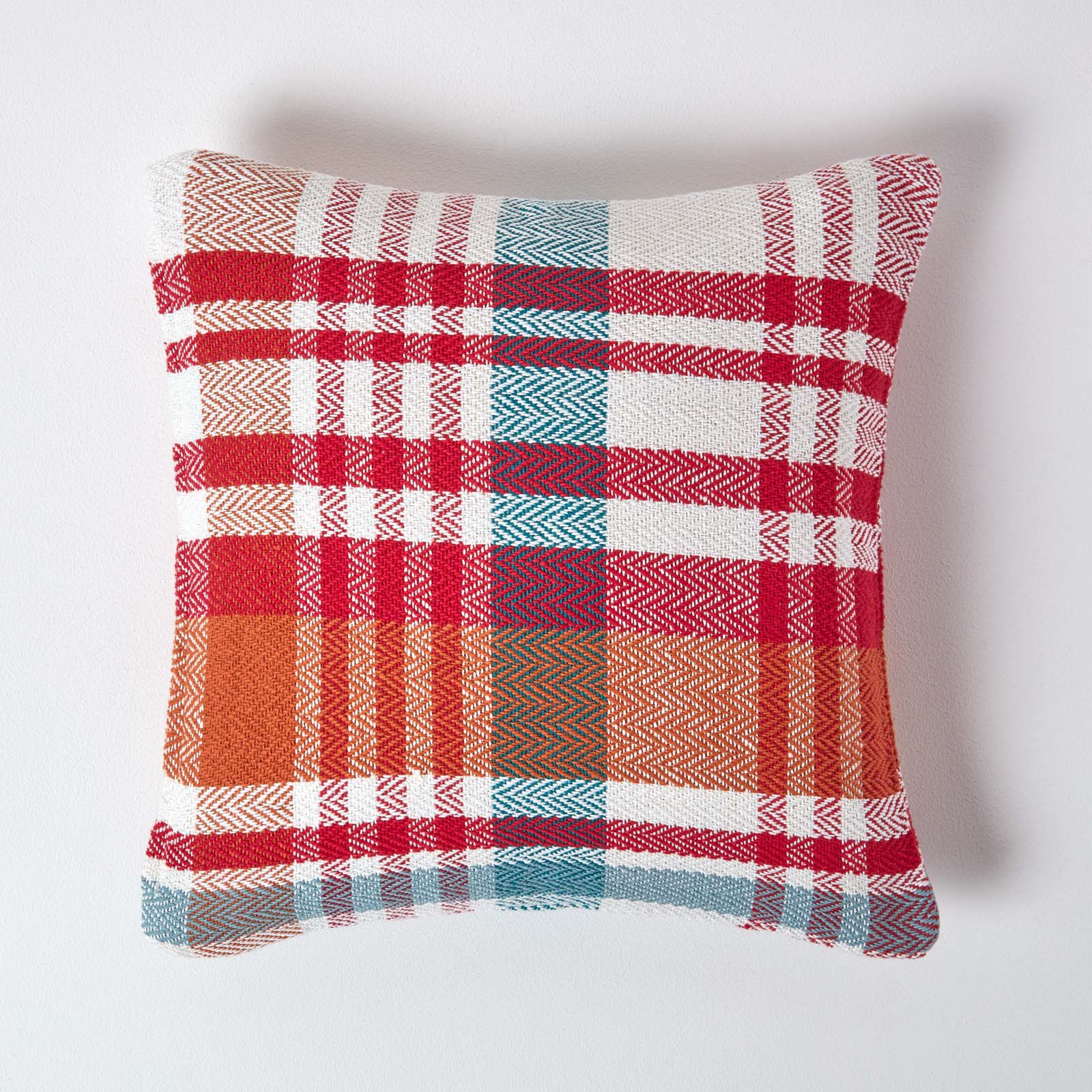 Tartan Cotton Falun Cushion Cover | 45cm x 45cm | Red