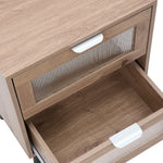 Breeins Modern Dual-drawer Bedside Table With Solid Wood Legs