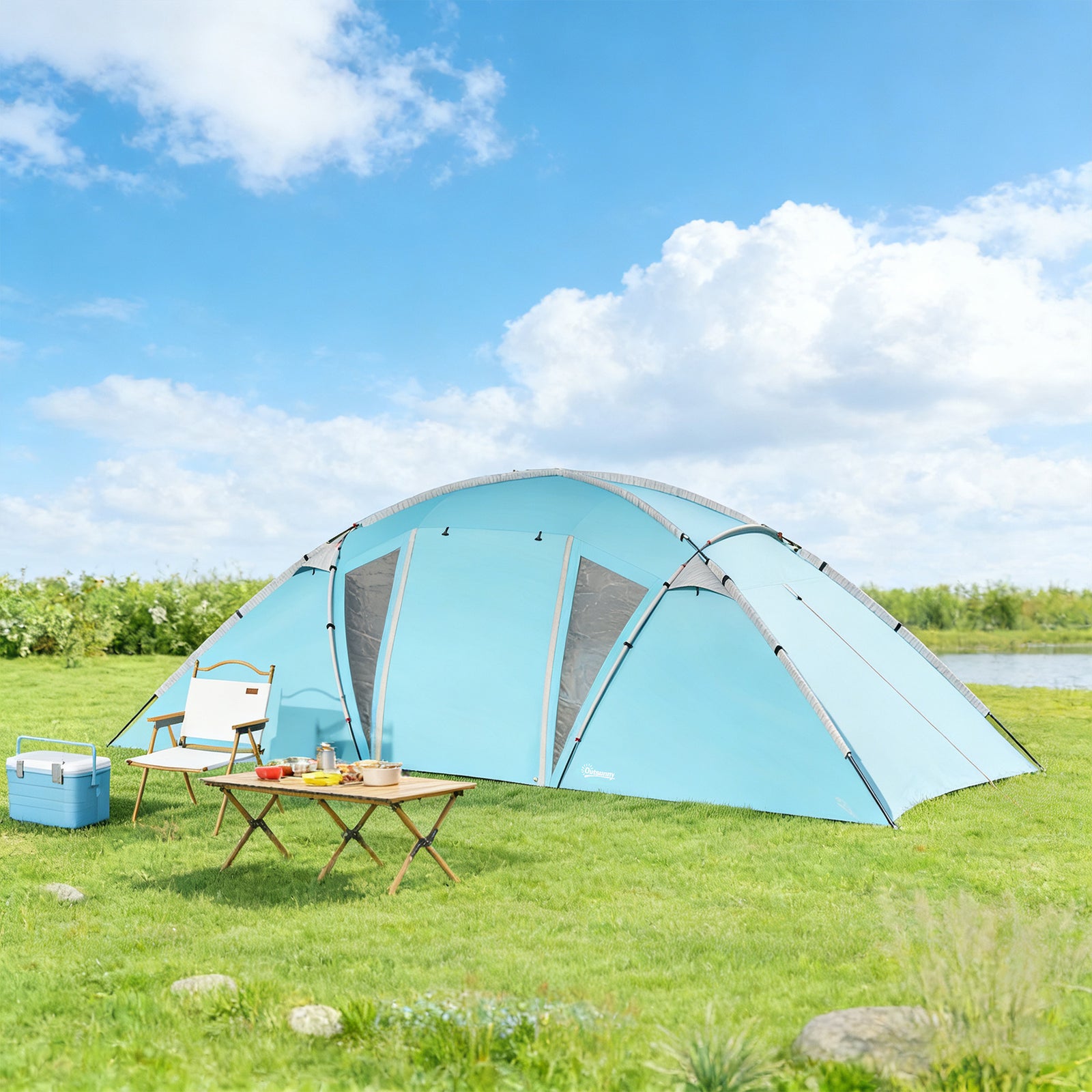 4-6 Man Family Tent, 2 Bedrooms, Living Room | Blue