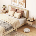 Modern Nightstand Set Of 2, Wall Mounted Bedside Cabinet | Oak